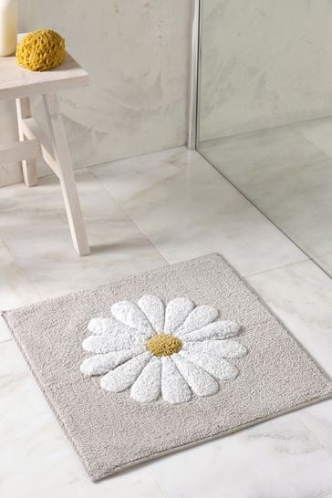 Scendibagno Bath Shower Mat Anti Slip Sponge Cotton Daisy Gold Line 