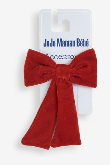 JoJo Maman Bébé Red Large Velvet Bow