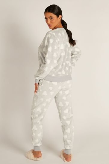 Grey discount heart pyjamas