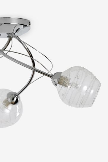 Clear Drizzle 3 Light Flush Ceiling Light