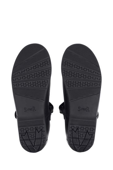 Start Rite Black Leapfrog Leather Narrow Fit School Shoes