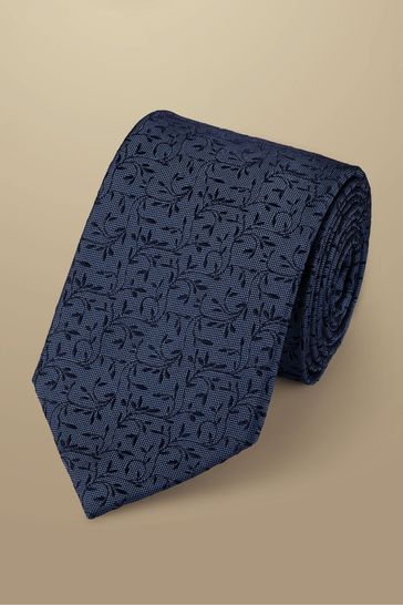 Charles Tyrwhitt Dark blue Floral Tie