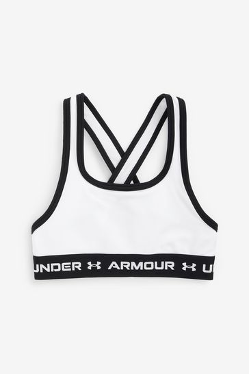 Under Armour White Crossback Mid Support Bra