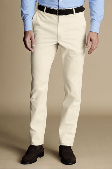 Charles Tyrwhitt Natural cream Classic Fit Ultimate non-iron Chino Trousers