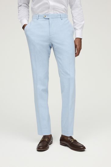 Buy Light Blue Skinny Fit Pipe Trimmed Suit Trousers from Next Bahrain