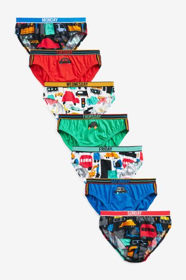 Multi Transport 7 Pack Days Of The Week Briefs (1.5-10yrs)