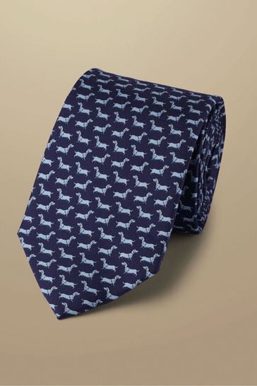 Charles Tyrwhitt Blue Hare Print Silk Tie
