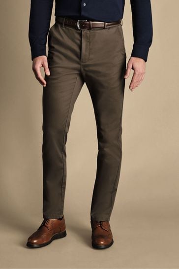 Charles Tyrwhitt Brown French Classic Fit Ultimate non-iron Chino Trousers