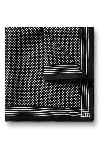 Charles Tyrwhitt Black Spot Print Silk Pocket Square