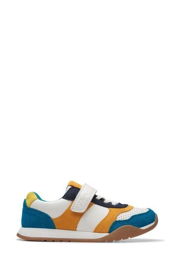 Clarks Blue Combi Race Hero K Trainers