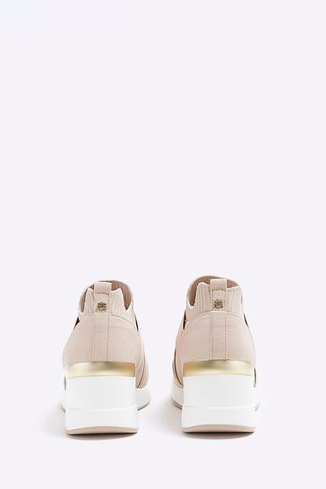 River island elastic runner trainers top