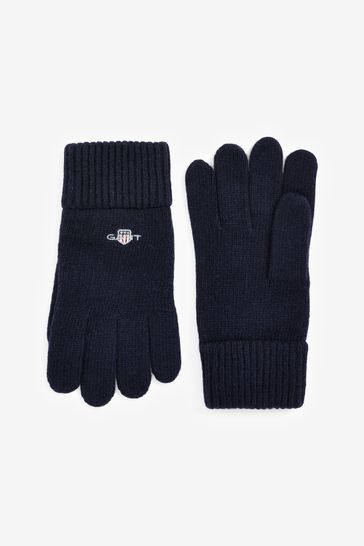 GANT Shield Wool Black Gloves