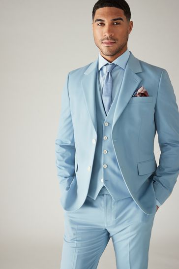 Light Blue Skinny Fit Motionflex Stretch Suit Jacket