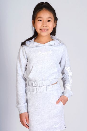 Buy Pineapple Girls Grey Logo Bubble Hem Hoodie from Next Luxembourg