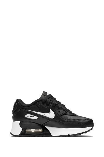 Buy Nike Black White Air Max 90 Junior Trainers from Next Luxembourg