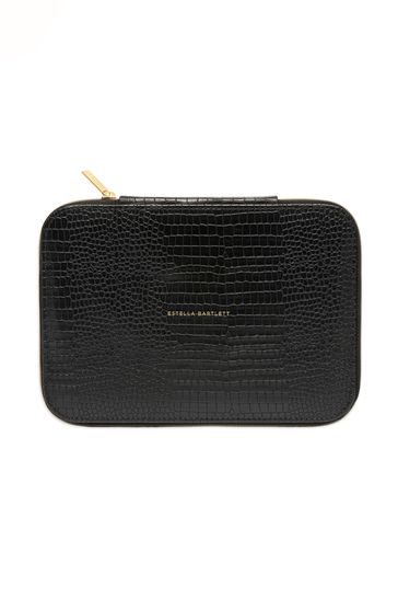 Estella Bartlett Black Slim Jewellery Box - Cheetah Print