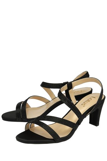 Black slip 2025 on heel sandals