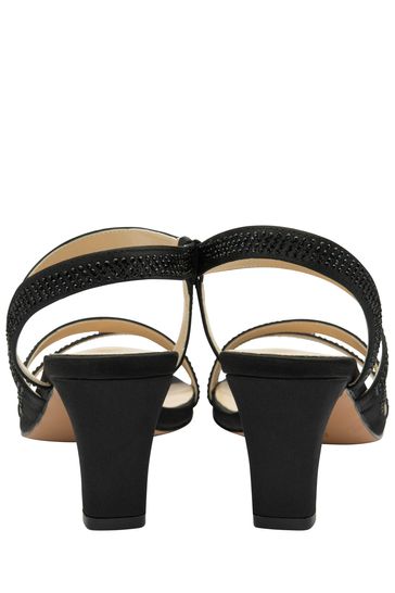 Black slip on sandals with heel shop