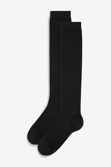 Black Modal Blend Knee High Socks 2 Pack