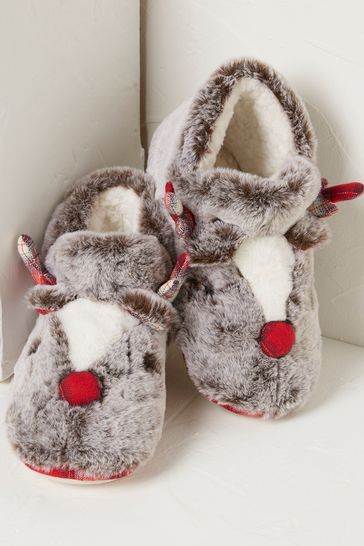 Girls discount reindeer slippers