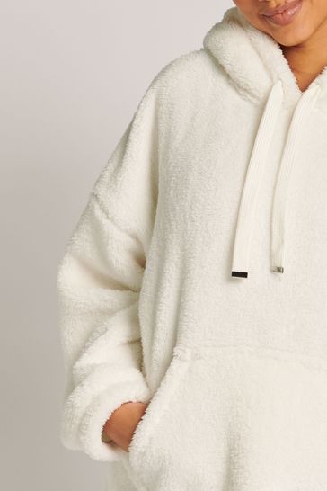 Buy Boux Avenue Cream Fleece Longline Cosy Supersoft Blanket Hoodie from Next Denmark