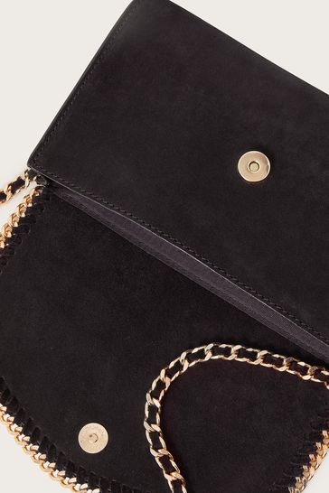 Black suede store crossbody bag