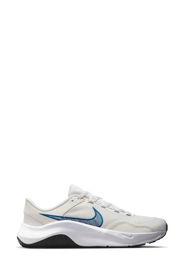 Nike White/Blue Legend Essential 3 Gym Trainers