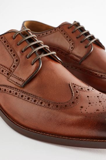 Leather sole brogue shoes on sale