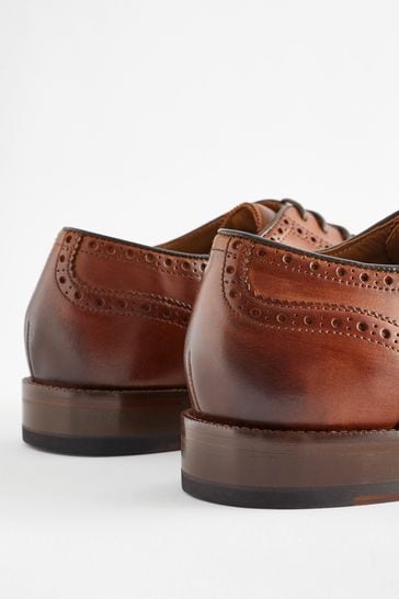 Leather sole brogue shoes on sale