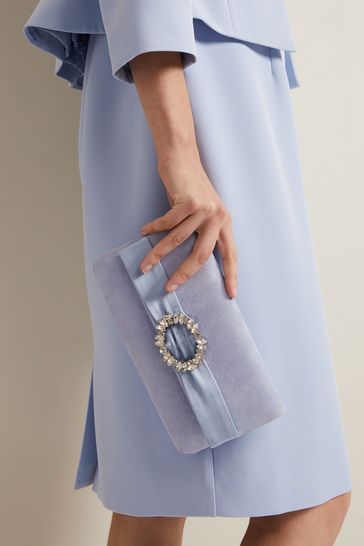 Buy Phase Eight Blue Embellished Slim Clutch Bag from Next Australia