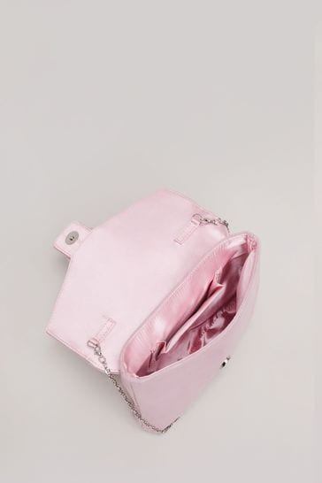 Pink embellished clutch bag sale