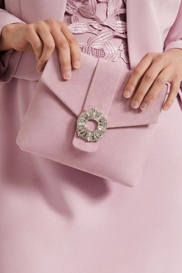 Pink embellished cheap clutch bag
