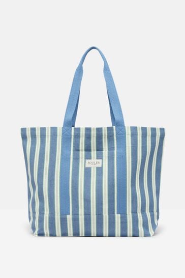 Buy Joules Promenade Blue White Striped Canvas Beach Bag from Next Canada