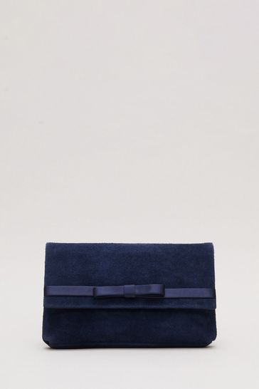 Buy Phase Eight Blue Satin Trim Bow Bag from Next Australia