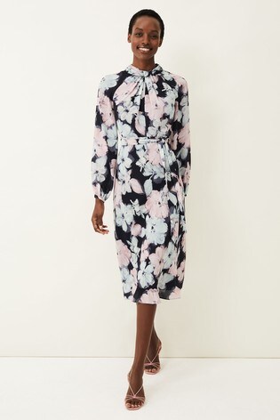 Buy Phase Eight Blue Ella Floral Print Dress from Next Ireland