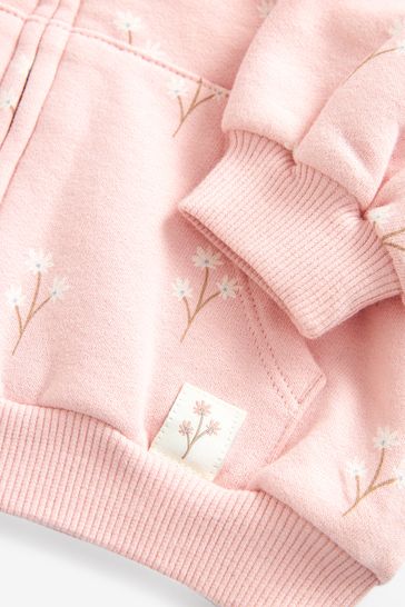 Pink floral top hoodie