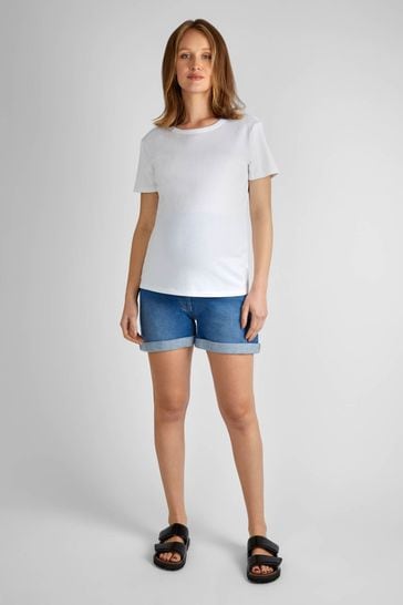 JoJo Maman Bébé Light Wash Denim Maternity Shorts