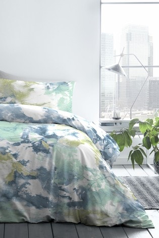 Fusion Blue Tie Dye Easy Care Duvet Cover And Pillowcase Set