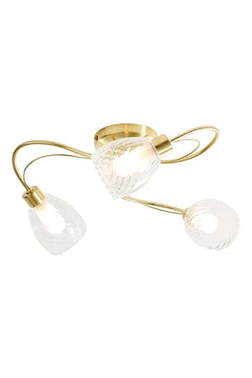 BHS Brass Veria 3lt Tangle Flush Ceiling Light