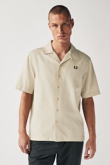 Fred Perry Textured Revere Collar Resort Short Sleeve Shirt