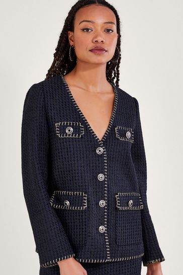Buy Monsoon Tilly Tweed Black Blazer from Next Latvia
