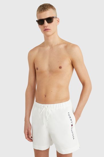 Buy Tommy Next Hilfiger White USA Drawstring Swim Shorts Medium from