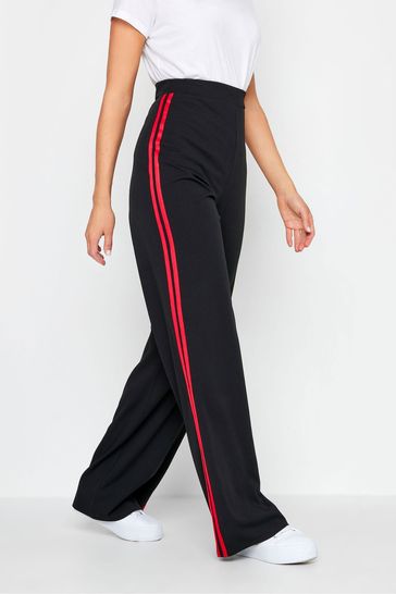 Long Tall Sally Black Side Stripe Wide Leg Trousers