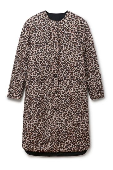 Longline leopard cheap print coat