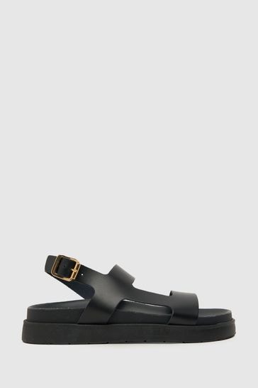 Schuh Tasmin Chunky Leather Black Sandals