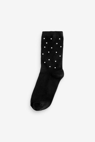 Black Pearl Ankle Socks In Box