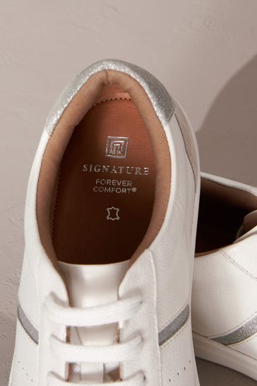 Lace up hotsell white trainers