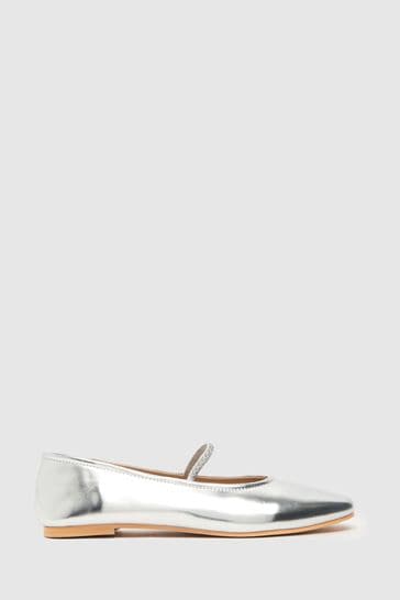 Schuh Silver Louella Mary Jane Ballerina Shoes