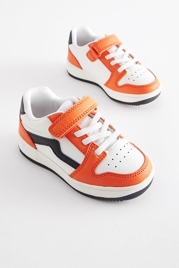 Orange Touch Fastening Elastic Lace Trainers