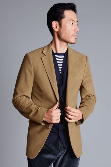 Charles Tyrwhitt Natural Tan Italian Moleskin Classic Fit Jacket